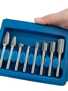 8 PCS Double Cut 1/4″ Shank Carbide Rotary Burr Cutter Set For Wood or Steel