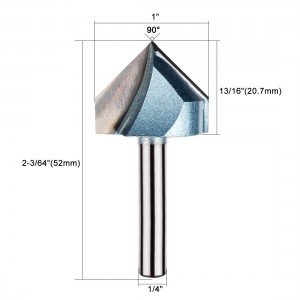 CNC 90 Degree V Groove Carbide Tipped Router Bits For Milling Cutter Wood