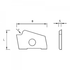 HM 22,32 x 14 x 2 mm Ersatz-Radius-Profilmessereinsatz für links/rechts