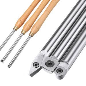 Conjunto de ferramentas de carboneto de torneamento de madeira de tamanho mini (3 peças) para canetas de torneamento ou projeto de torneamento de tamanho pequeno a médio