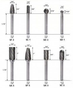 8 stuks 6 mm diameter schachtcarbide beste stiftslijperbits voor metaal